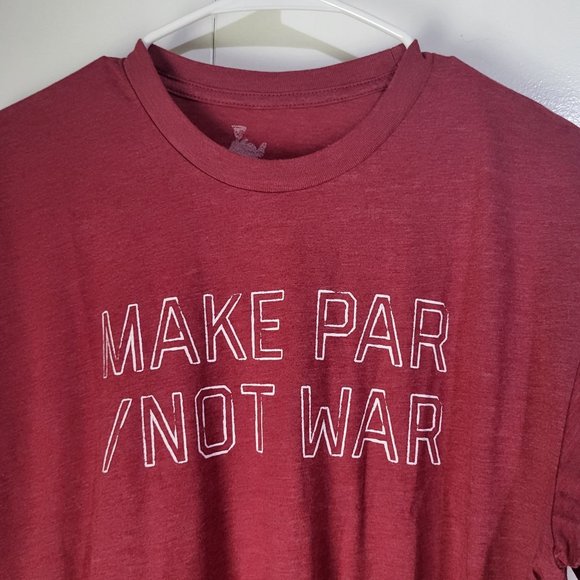LINKSOUL Men's SZ Small Make Par Not War Graphic T Shirt Red Golf - Picture 1 of 6
